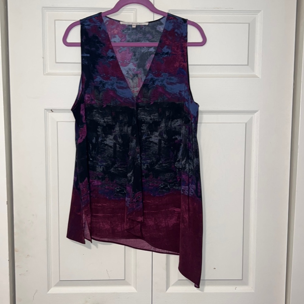 Rachel Roy Asymmetrical Abstract Print Tank